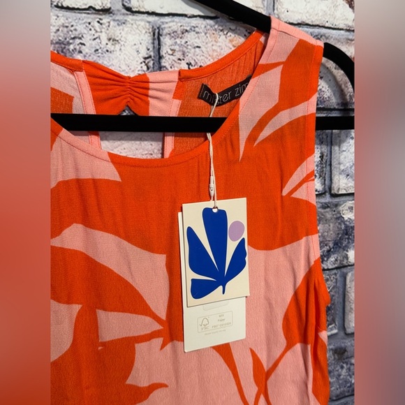 NWT Mister Zimi orange pink sleeveless tiered dress size 6 - Picture 3 of 4